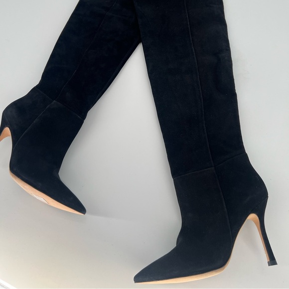 Larroudé Kate Over The Knee Suede Boots In Black - Picture 1 of 11